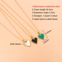 Wholesale Fashion Heart Shape Stainless Steel Gold Plated Shell Earrings Necklace main image 7