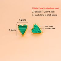 Wholesale Fashion Heart Shape Stainless Steel Gold Plated Shell Earrings Necklace main image 6