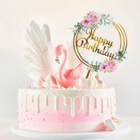 Birthday Letter Heart Shape Flower Arylic Party Cake Decorating Supplies 1 Piece main image 5