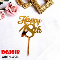 Date D'anniversaire Lettre Forme De Cœur Fleur Arylique Fête Fournitures De Décoration De Gâteaux 1 Pièce sku image 27