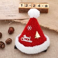 Christmas Cute Christmas Hat Letter Snowflake Alloy Plush Party Costume Props 1 Piece sku image 1