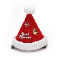 Christmas Cute Christmas Hat Letter Snowflake Alloy Plush Party Costume Props 1 Piece main image 4