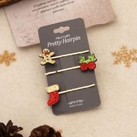 Cute Christmas Tree Snowman Elk Alloy Hair Clip 1 Set sku image 1