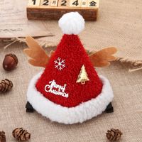 Christmas Cute Christmas Hat Letter Snowflake Alloy Plush Party Costume Props 1 Piece sku image 2