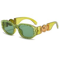 Fashion Color Block Ac Square Diamond Full Frame Women's Sunglasses sku image 3