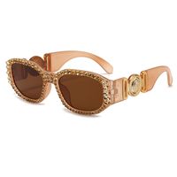 Simple Style Classic Style Solid Color Ac Oval Frame Diamond Full Frame Women's Sunglasses sku image 5