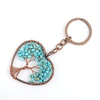 Fashion Tree Natural Stone Copper Beaded Women's Keychain 1 Piece sku image 3