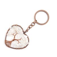 Fashion Tree Natural Stone Copper Beaded Women's Keychain 1 Piece sku image 11