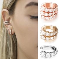Wholesale Jewelry Fashion C Shape Metal Zircon Plating Inlay Ear Clips main image 1