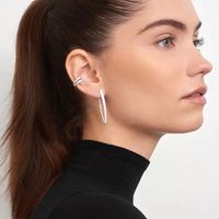 Wholesale Jewelry Fashion C Shape Metal Zircon Plating Inlay Ear Clips main image 4
