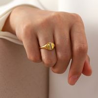 Fashion Geometric Stainless Steel Gold Plated Zircon Rings main image 1