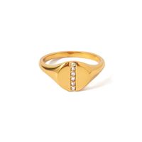 Fashion Geometric Stainless Steel Gold Plated Zircon Rings main image 5