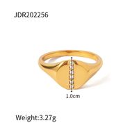 Fashion Geometric Stainless Steel Gold Plated Zircon Rings sku image 2