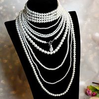 Basic Solid Color Imitation Pearl Beaded Women's Necklace 1 Piece main image 4