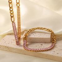 Glam Geometric Stainless Steel Titanium Steel Gold Plated Zircon Gold Plated Necklace main image 1