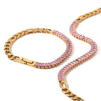 Glam Geometric Stainless Steel Titanium Steel Gold Plated Zircon Gold Plated Necklace main image 2