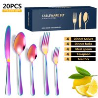 Fashion Flower Stainless Steel Tableware 1 Set sku image 6