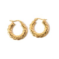 Retro Geometric Stainless Steel Gold Plated Earrings 1 Pair main image 4