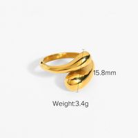 Mode Geometrisch Rostfreier Stahl Überzug Künstlicher Diamant Vergoldet Offener Ring sku image 2