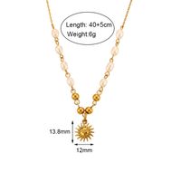 Retro Sun Stainless Steel Plating Pearl Pendant Necklace main image 3