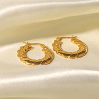 Retro Geometric Stainless Steel Gold Plated Earrings 1 Pair main image 3