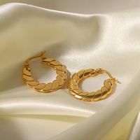Retro Geometric Stainless Steel Gold Plated Earrings 1 Pair main image 2