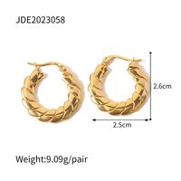 Retro Geometric Stainless Steel Gold Plated Earrings 1 Pair sku image 1