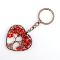 Fashion Tree Natural Stone Copper Beaded Women's Keychain 1 Piece sku image 5