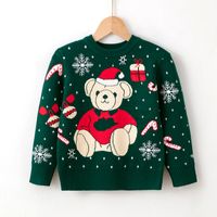 Christmas Fashion Bear Snowflake Viscose Hoodies & Sweaters sku image 3