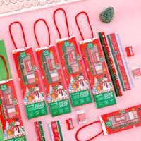 Cute Creative Christmas Gift Stationery Pupils' Portable  Pencil Rubber Set sku image 2