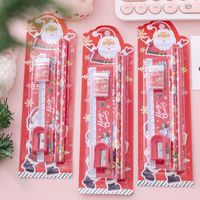 Fashion Pencil Sharpener Rubber Christmas Stationery Five-piece Set main image 4