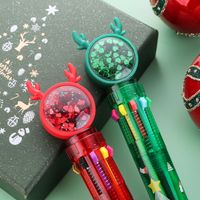 Cute Christmas Retractable Student Multi-color Ballpoint Pen 1 Piece main image 3