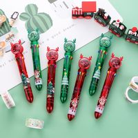 Cute Christmas Retractable Student Multi-color Ballpoint Pen 1 Piece main image 2