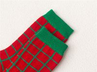 Kid's Retro Santa Claus Stripe Plaid Cotton Crew Socks 4 Piece Set main image 5