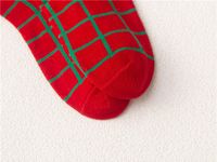 Kinder Retro Weihnachtsmann Streifen Plaid Baumwolle Crew Socken 4-teiliges Set main image 3