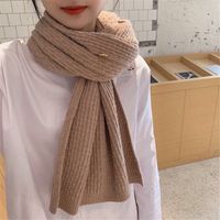 Women's Simple Style Solid Color Knit Winter Scarves main image 4