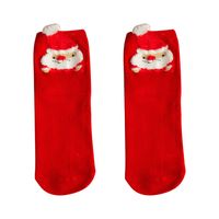 Women's Cute Santa Claus Bear Snowflake Cotton Crew Socks main image 4