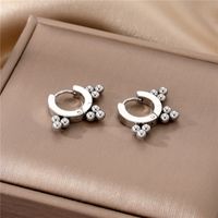 Fashion Geometric Stainless Steel Gold Plated Zircon Hoop Earrings 1 Pair main image 5