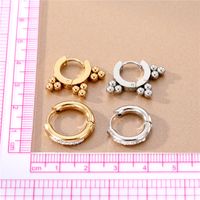 Fashion Geometric Stainless Steel Gold Plated Zircon Hoop Earrings 1 Pair main image 3