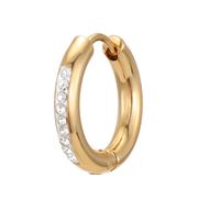 Fashion Geometric Stainless Steel Gold Plated Zircon Hoop Earrings 1 Pair sku image 1