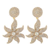 Fashion Retro Exaggerated Flowers Full Of Diamond Earrings sku image 2