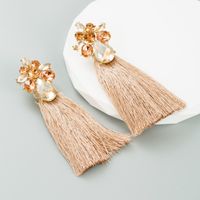 Elegant Flower Alloy Tassel Rhinestones Women's Drop Earrings 1 Pair main image 3