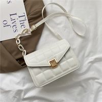 Women's Pu Leather Solid Color Streetwear Square Flip Cover Shoulder Bag Crossbody Bag Square Bag sku image 1