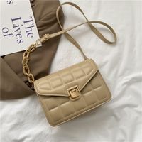 Women's Pu Leather Solid Color Streetwear Square Flip Cover Shoulder Bag Crossbody Bag Square Bag sku image 2