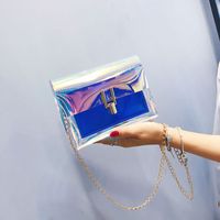 Women's Small Plastic Solid Color Fashion Transparent Square Lock Clasp Square Bag sku image 1
