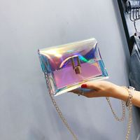 Women's Small Plastic Solid Color Fashion Transparent Square Lock Clasp Square Bag sku image 2