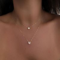 Retro Herzform Blume Legierung Emaille Künstliche Perlen Strasssteine Frau Halskette 1 Stück sku image 1