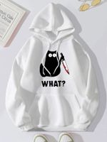 Women's Hoodie Long Sleeve Hoodies & Sweatshirts Printing Casual Cat main image 1