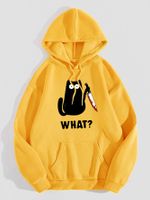 Women's Hoodie Long Sleeve Hoodies & Sweatshirts Printing Casual Cat main image 5