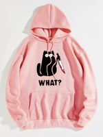 Mujeres Sudadera Manga Larga Sudaderas Con Capucha Y Sudaderas Impresión Casual Gato main image 6